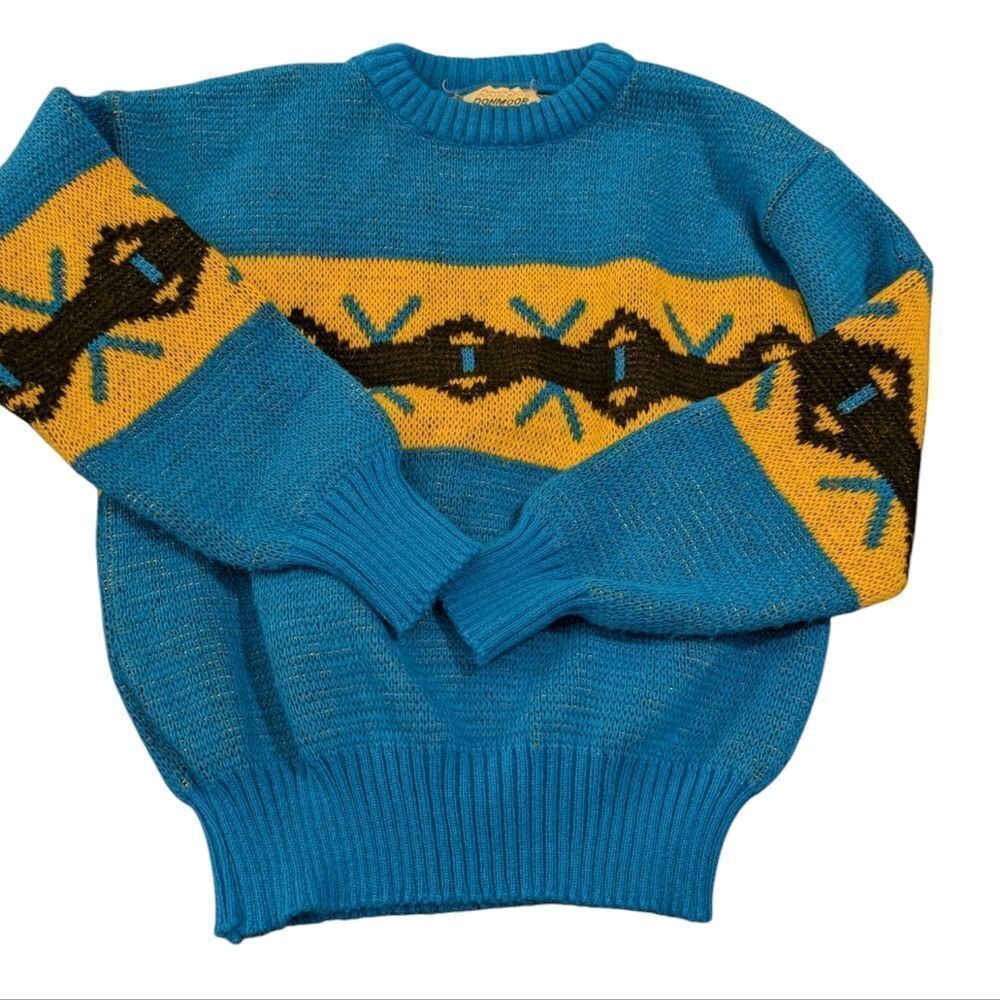 70s vintage Donmoor kids made in Italy knit abstract sweater size 10/12
